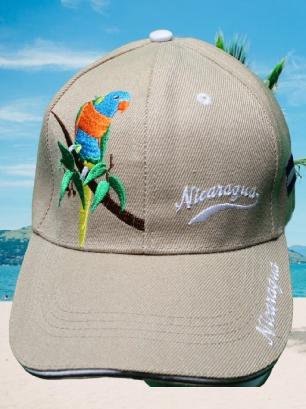 Nicaragua Rainforest hat cap jungle beach vacation bird parrot